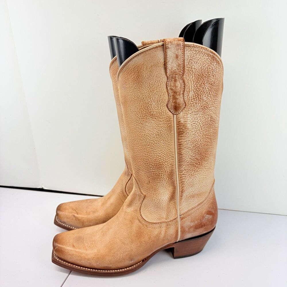Cleo + Wolf Ivy Western Boots Women's Size 8.5B Tan Square Toe Handcrafted Boots